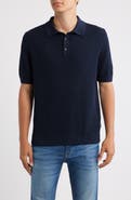 BOSS Lancio Solid Cotton Waffle Polo Sweater