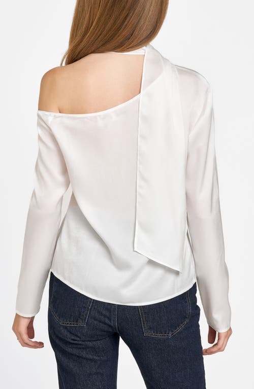 Wayf Davenport Scarf Detail One-shoulder Top In Ivory