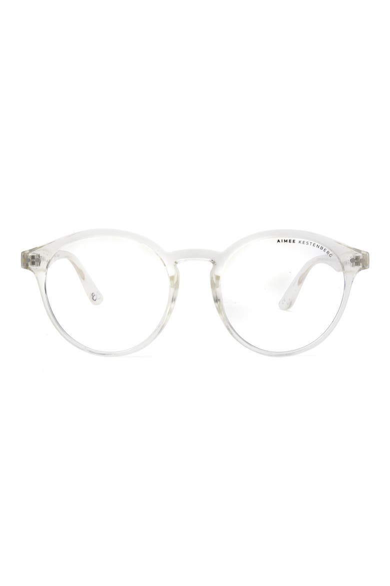 Kestenberg Ludlow 50mm Round Blue Light Blocking Glasses, Main, color, CRYSTAL CLEAR/ CLEAR