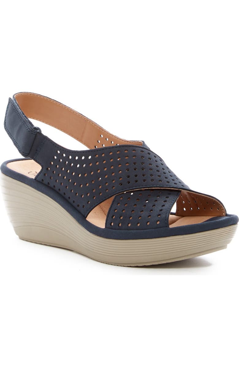 Clarks<sup>®</sup> Reedly Variel Platform Wedge Sandal, Alternate, color,