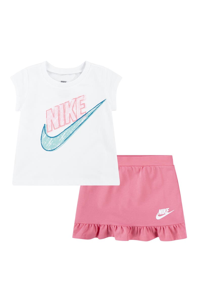 Nike Stretch Cotton Graphic T-Shirt & Skort Set, Main, color,