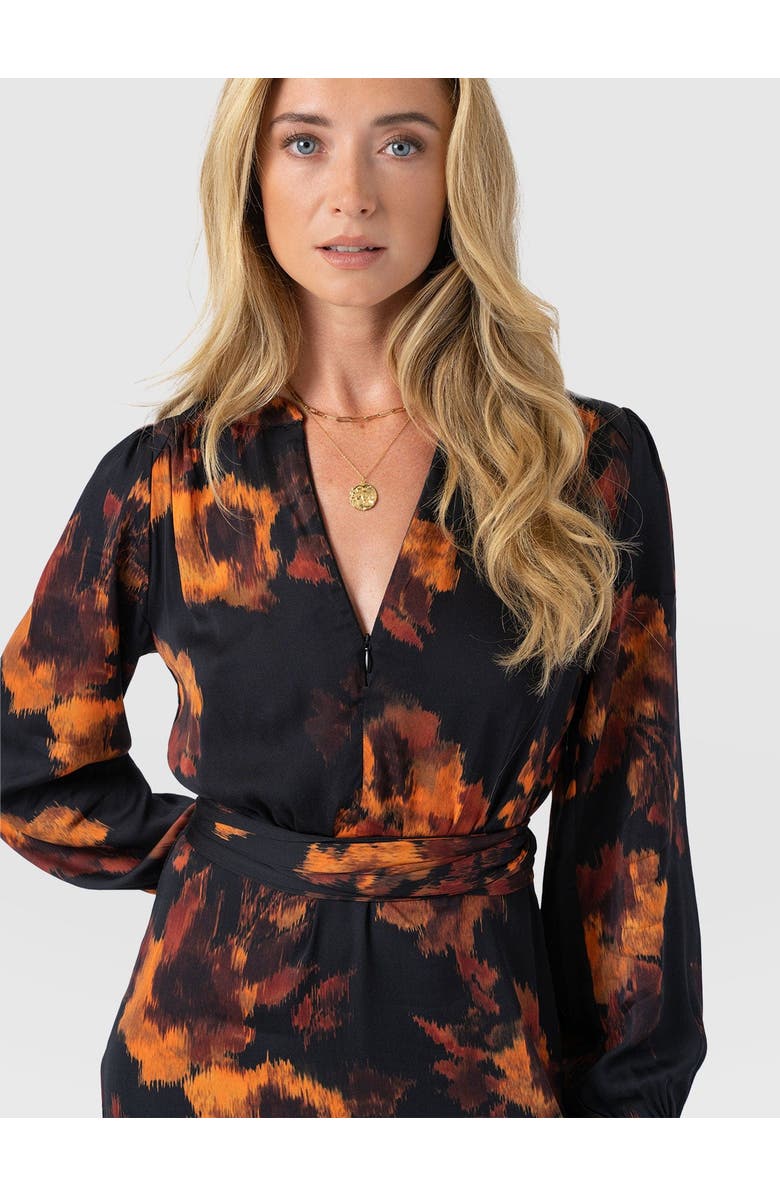 Saint + Sofia Mini Adaline Zip Up Dress, Alternate, color, Autumn Floral