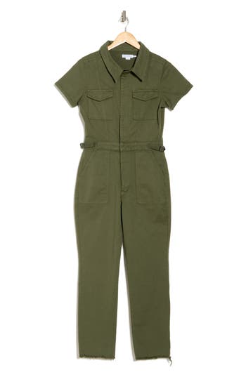 GOOD AMERICAN GOOD AMERICAN FIT FOR SUCCESS STRAIGHT LEG DENIM JUMPSUIT