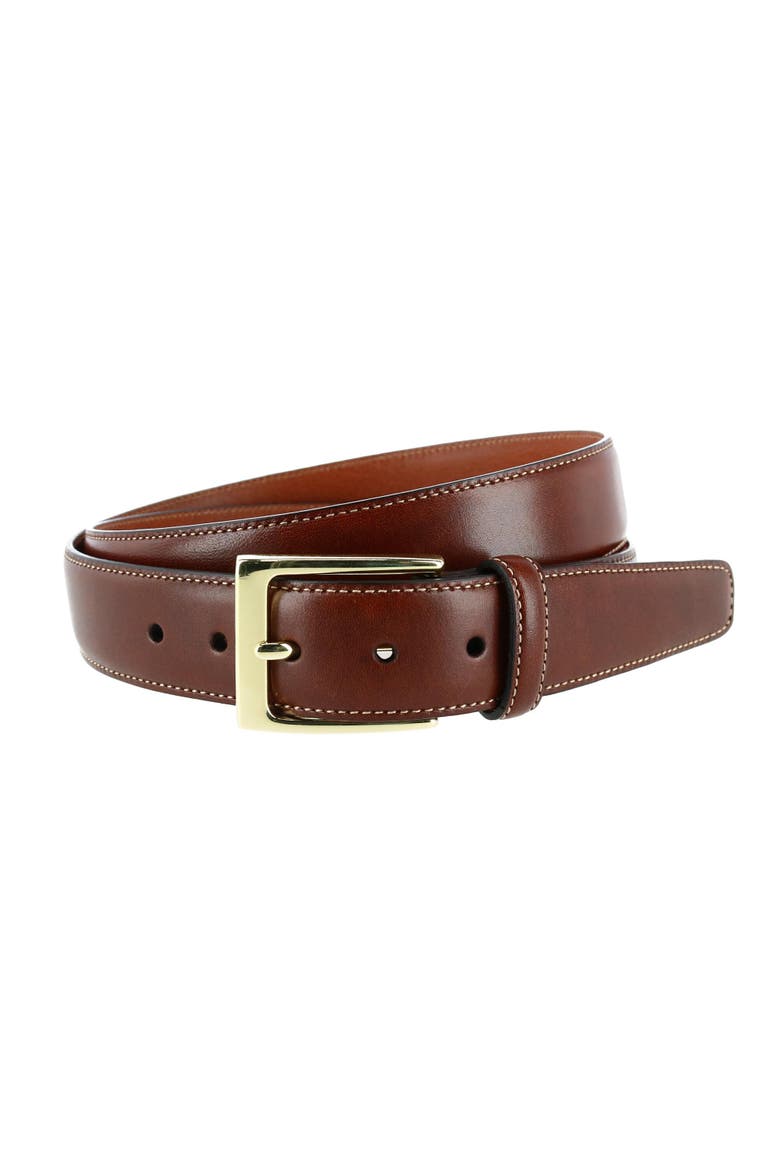 Big & Tall Classic Cortina 30mm Leather Belt, Main, color, Honey Maple