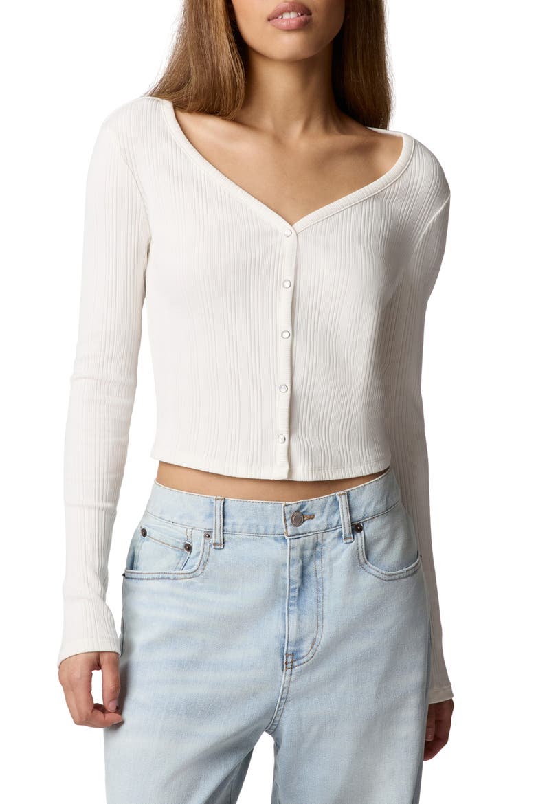 Ribbed Henley Cardigan, Main, color, JET STREAM