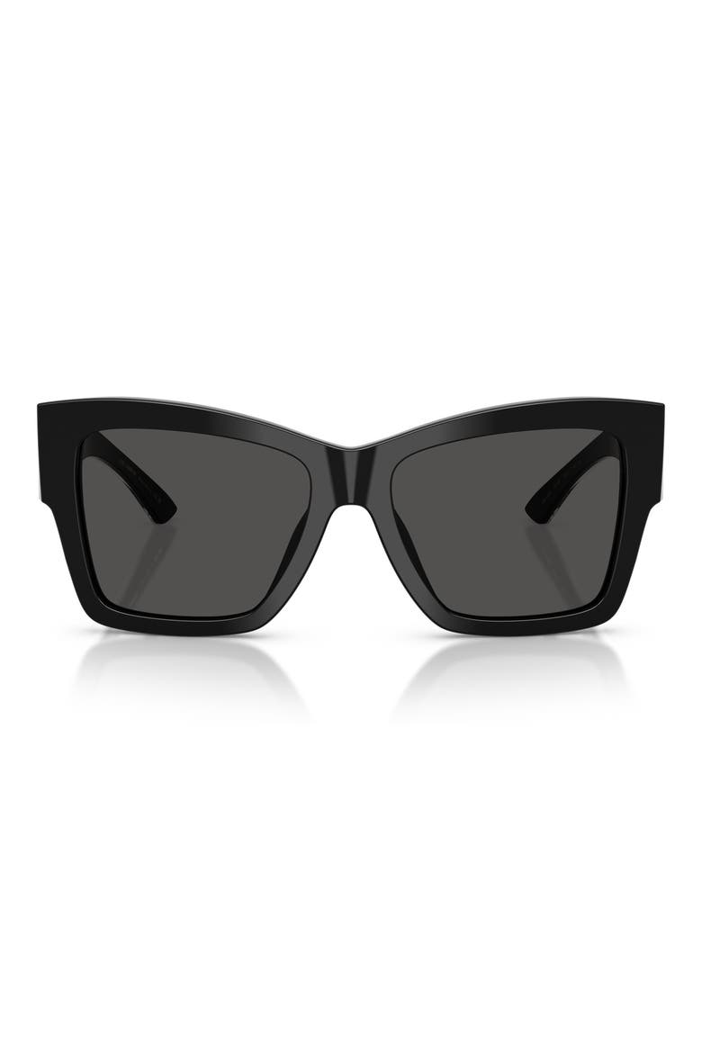 55mm Square Sunglasses, Main, color, BLACK / DARK GREY