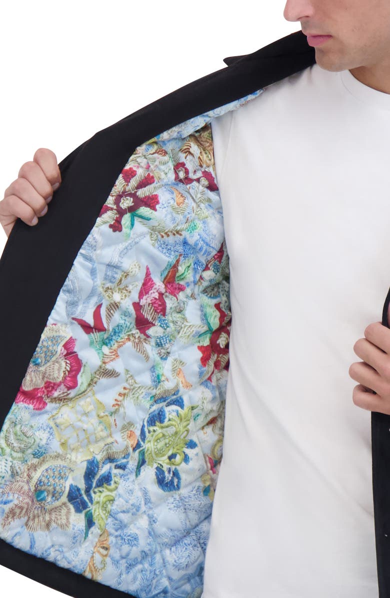 Robert Graham Faux Suede Safari Jacket, Alternate, color, Black