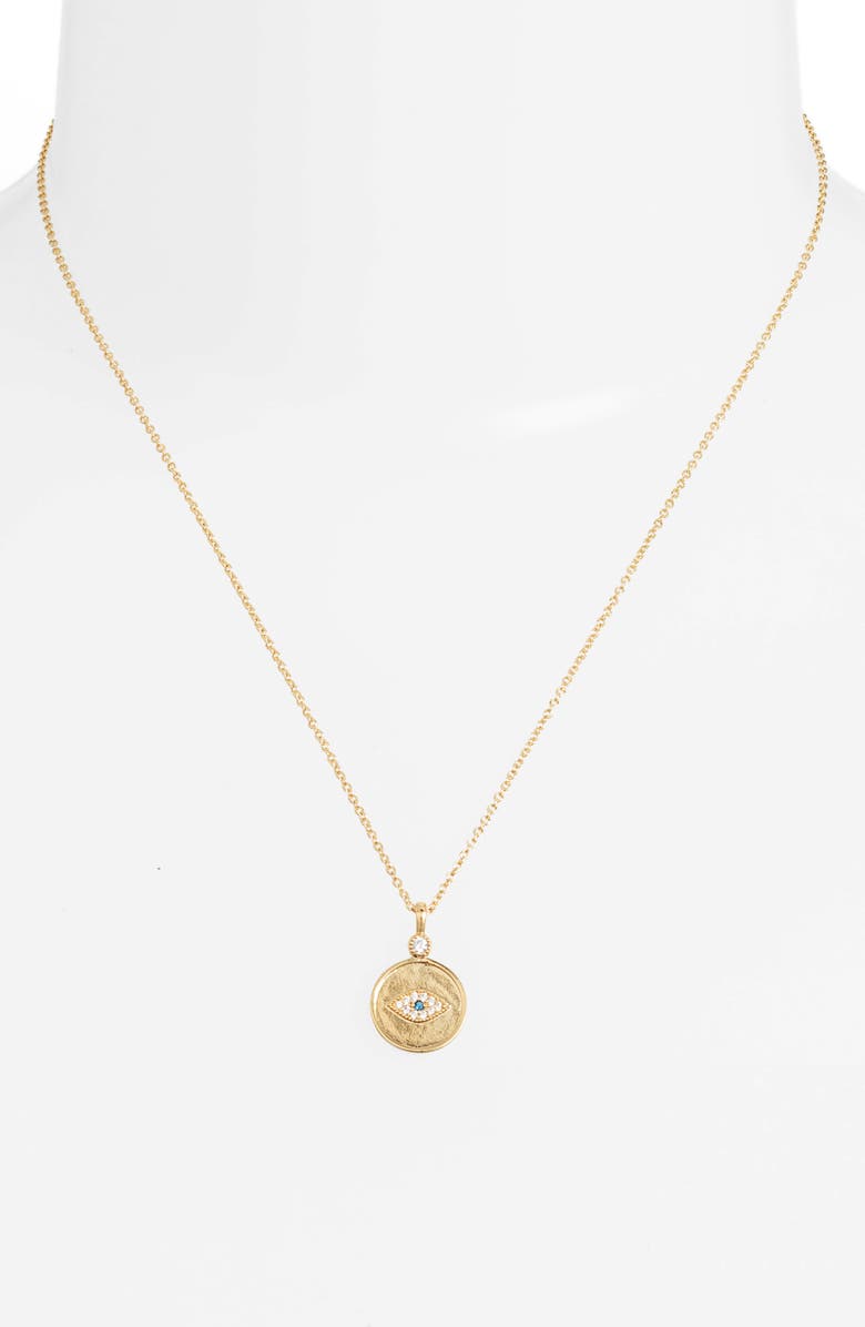 gorjana Madison Evil Eye Pendant Necklace, Alternate, color,