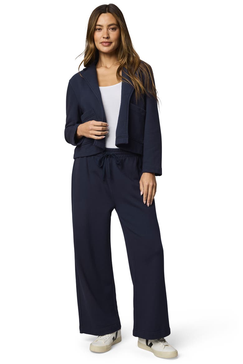 Matilda Wide Leg Terry Pants, Alternate, color, NAVY BLUE