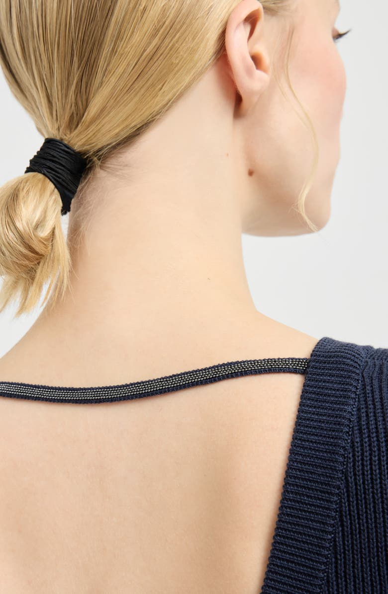 Brunello Cucinelli Rib knit dress, Alternate, color, Blue