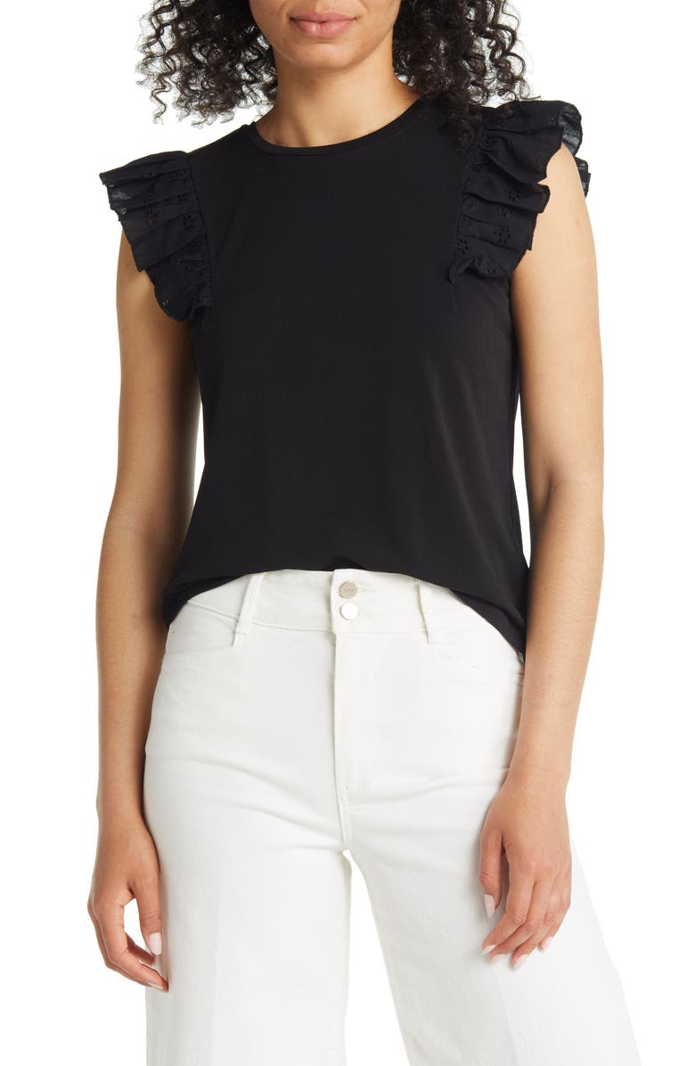 CeCe Ruffle Knit Top, Main, color, 