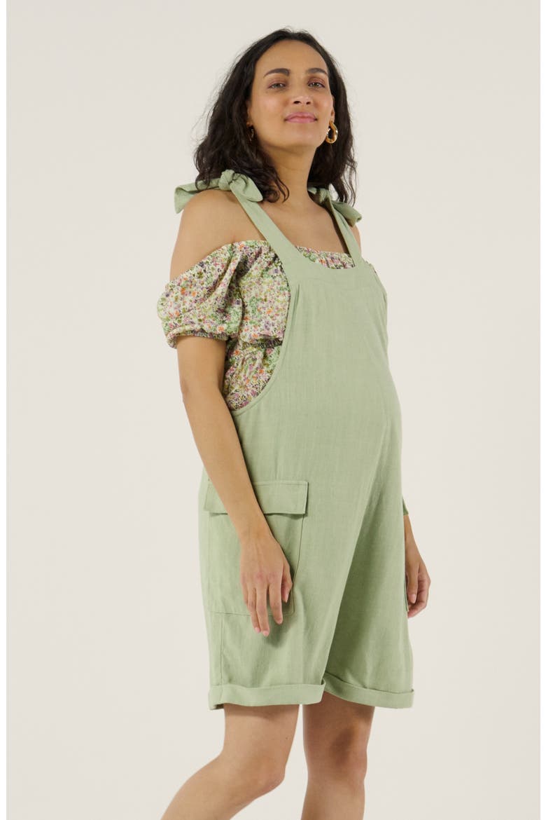 Eloise Maternity Shorts Overall, Alternate, color, Sage