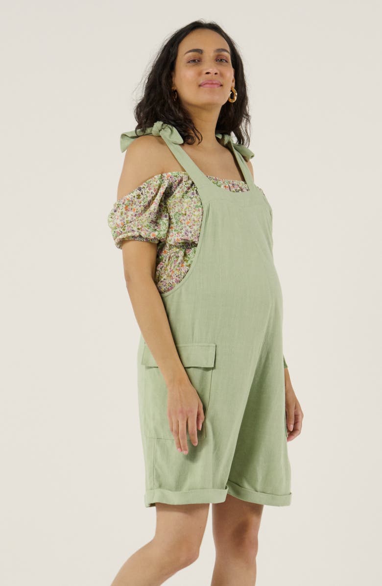 Cache Coeur Eloise Maternity Shorts Overall, Alternate, color, Sage