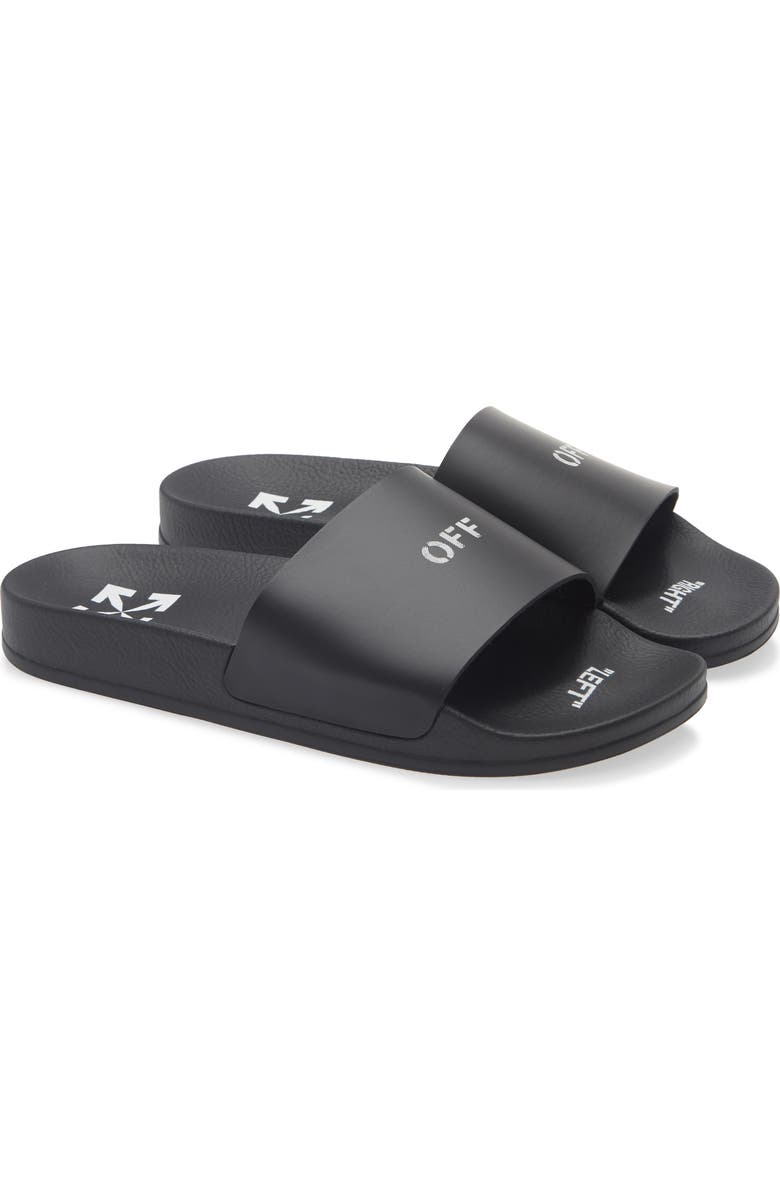 Off-White Pool Slide Sandal, Main, color, Black No Color