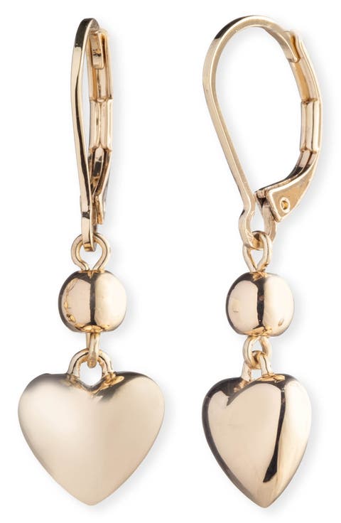 Puffy Heart Drop Earrings