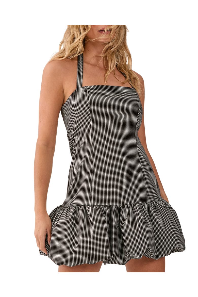 Structured Puffball Bandeau Mini Dress, Alternate, color, Mono