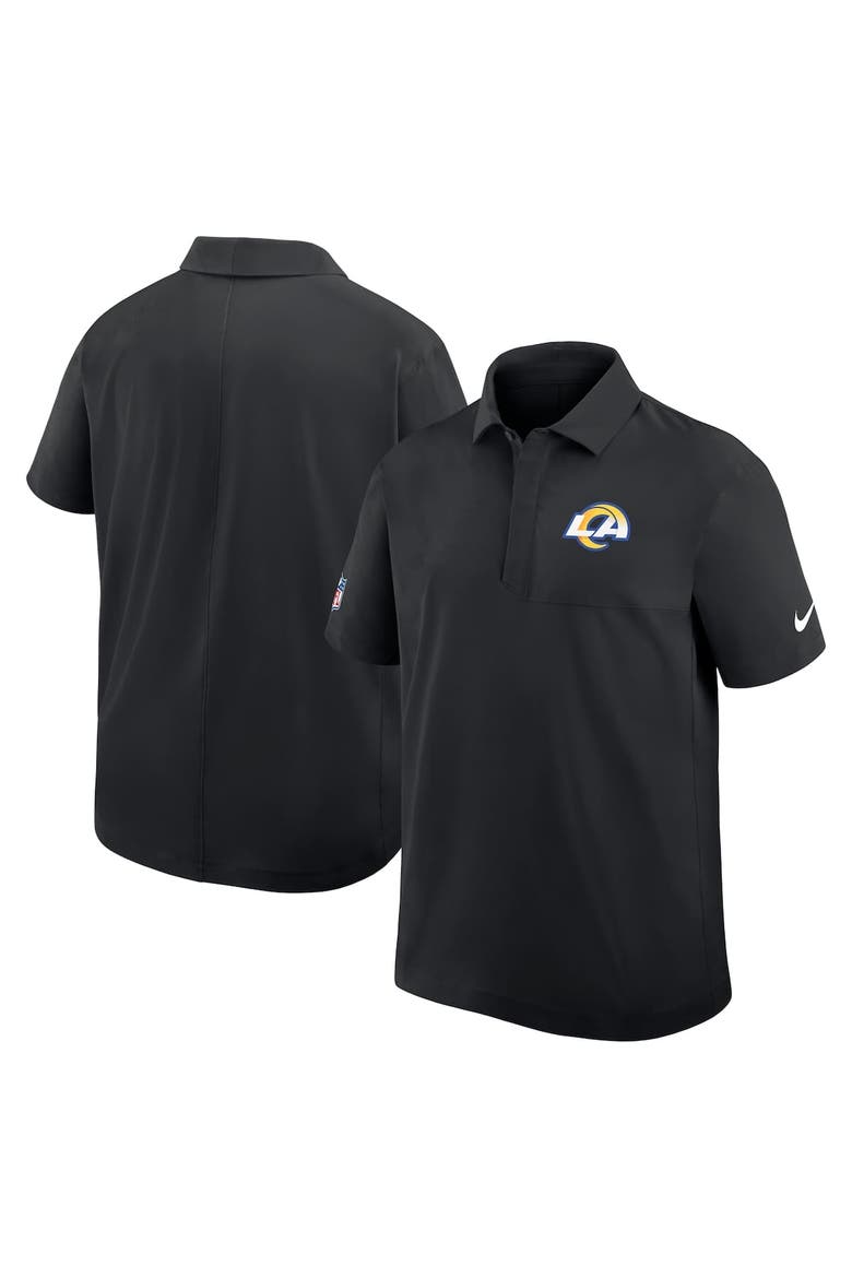 Men's Nike Black Los Angeles Rams Sideline City Pride Woven Performance Polo, Alternate, color, Black
