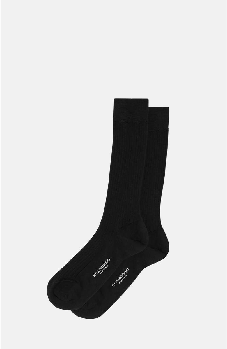SCAROSSO Lislcott Socks, Main, color, Black - Cotton