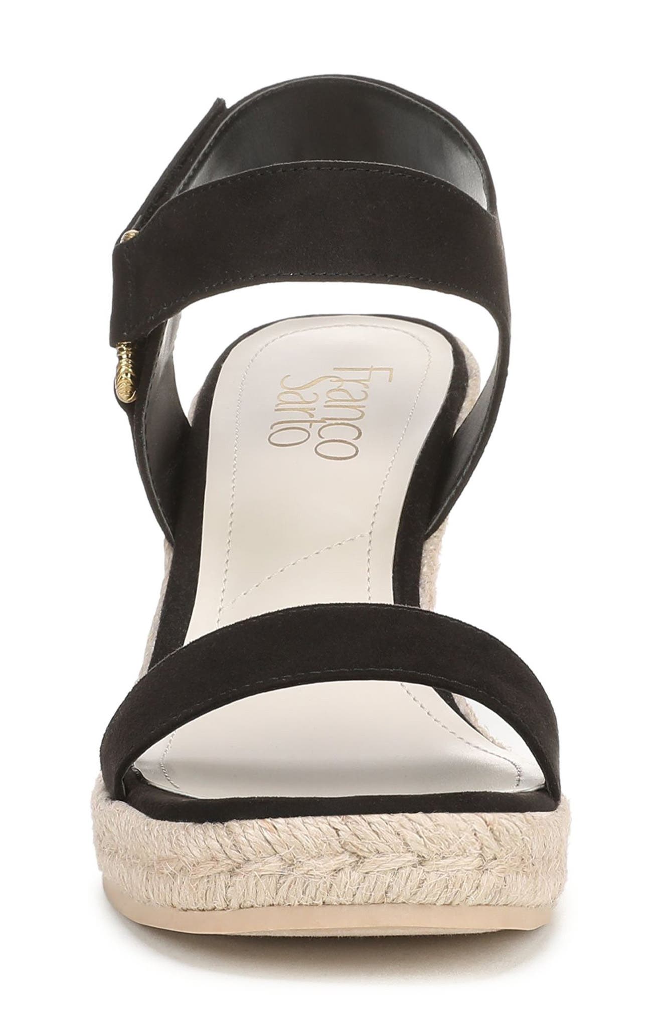 Franco Sarto Nissi Espadrille Wedge Sandal, Alternate, color, Black