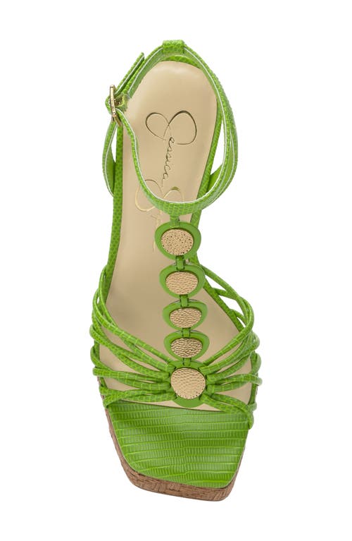 Jessica Simpson Colero Ankle Strap Platform Sandal In Lizard Green