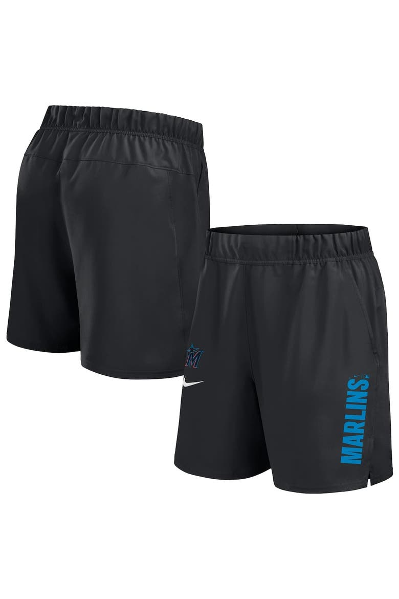 Men's Nike Black Miami Marlins Woven Victory Performance Shorts, Alternate, color, Black
