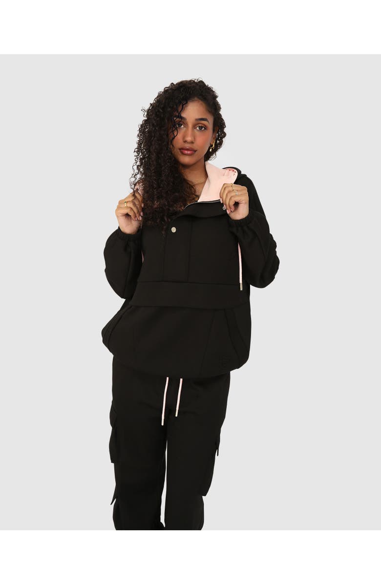 Belle & Bloom Best Of Me Panelled Hoodie, Main, color, Black