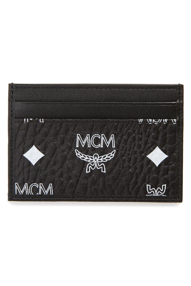 Visetos Print Card Case, Alternate, color, WHITE/ BLACK