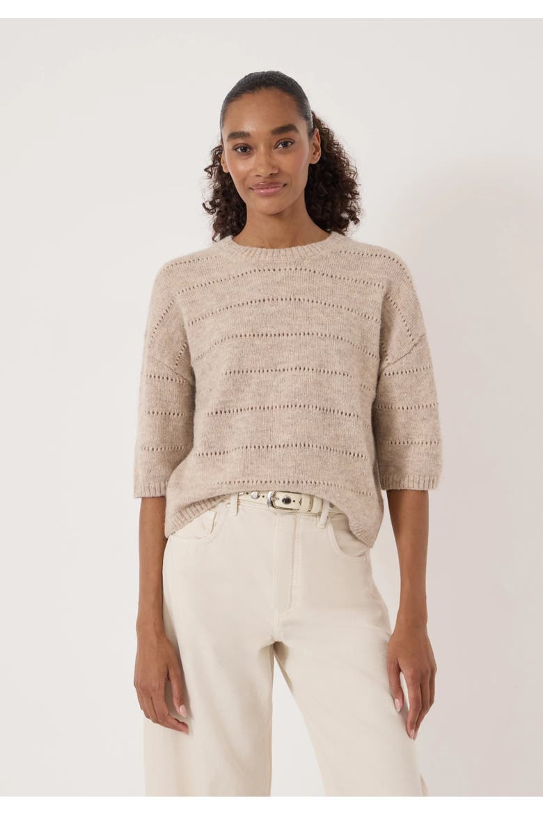 Arlette Gathered Sleeve Tee, Main, color, Oatmeal