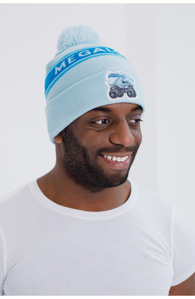 Monster Jam Knit Beanie Hat, Alternate, color, Megalodon Sky Blue