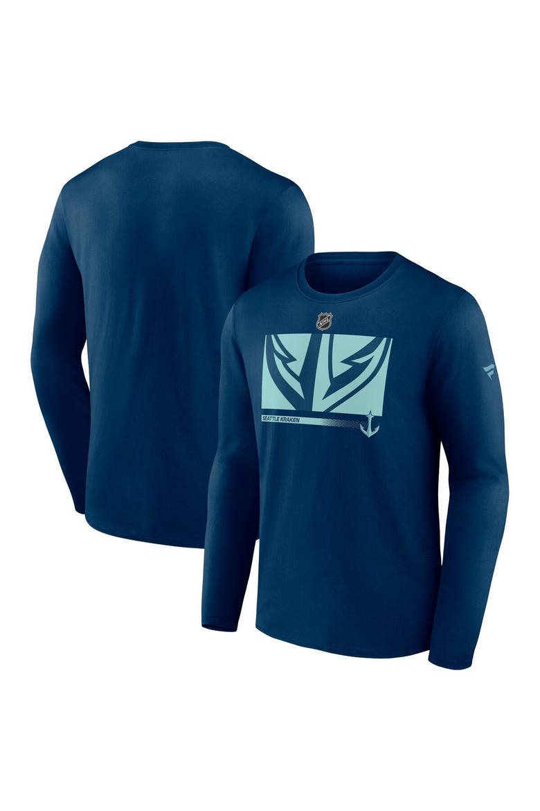 Men's Fanatics Branded Deep Sea Blue Seattle Kraken Authentic Pro Core Collection Secondary Long Sleeve T-Shirt, Main, color, Navy