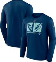 FANATICS Men's Fanatics Branded Deep Sea Blue Seattle Kraken Authentic Pro Core Collection Secondary Long Sleeve T-Shirt