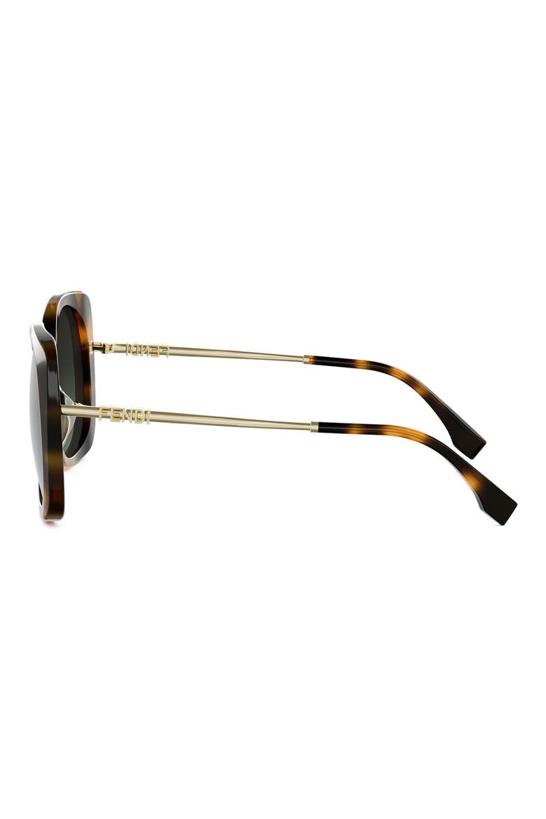 Fendigraphy 55mm Gradient Square Sunglasses, Alternate, color, BLONDE HAVANA / GRADIENT GREEN