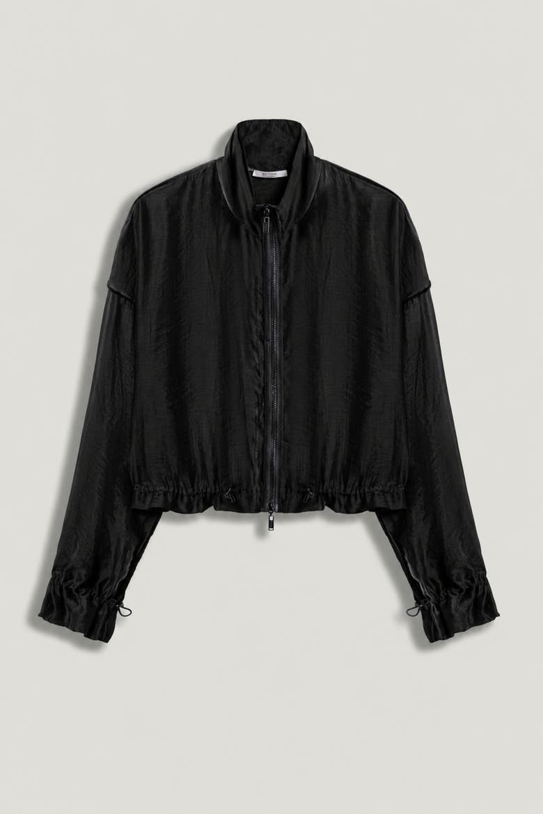 Sheer Zip Front Jacket, Alternate, color, Black