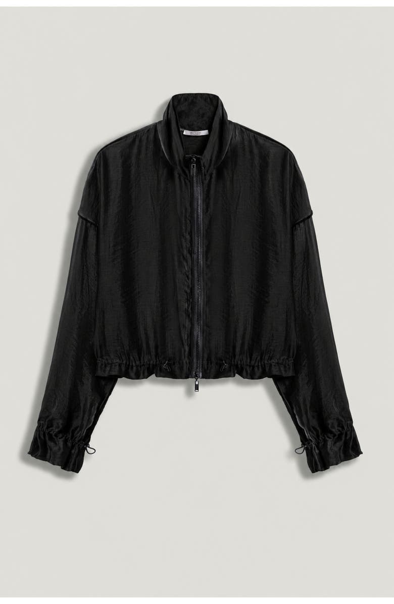 Nocturne Sheer Zip Front Jacket, Alternate, color, Black