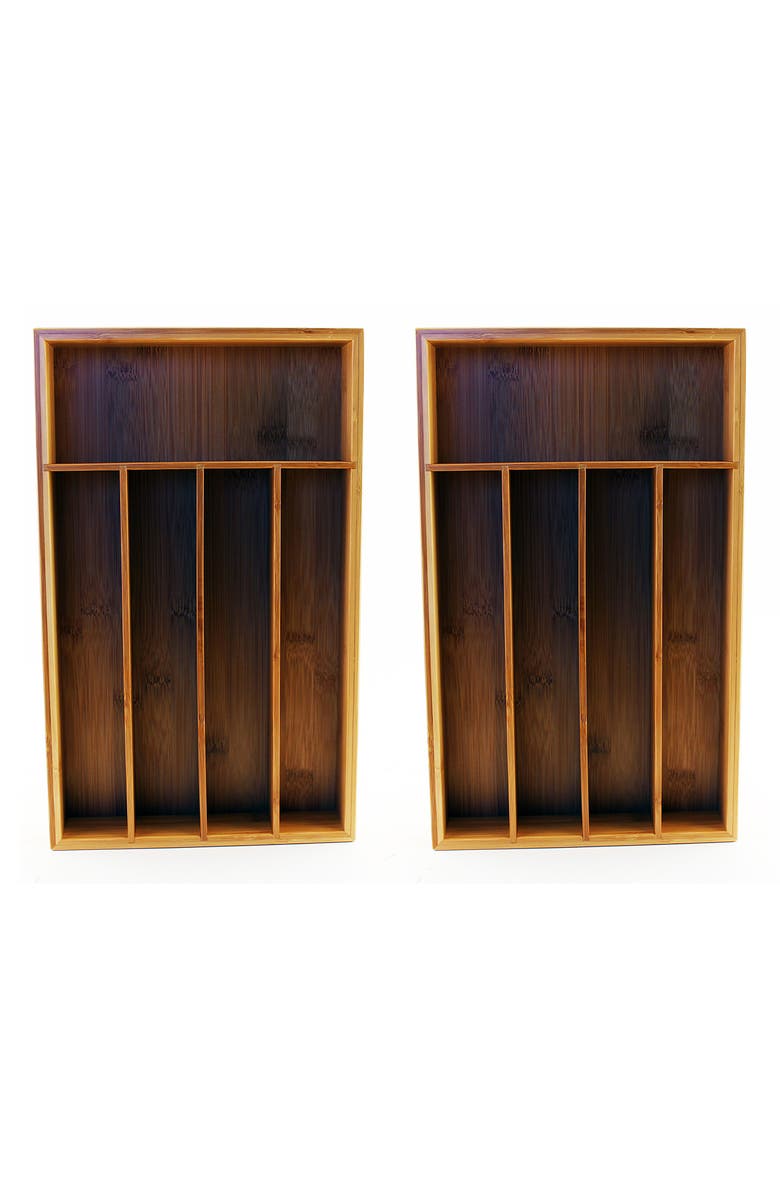 BergHOFF International 5-Slot Bamboo Flatware Organizer - Set of 2, Main, color, 