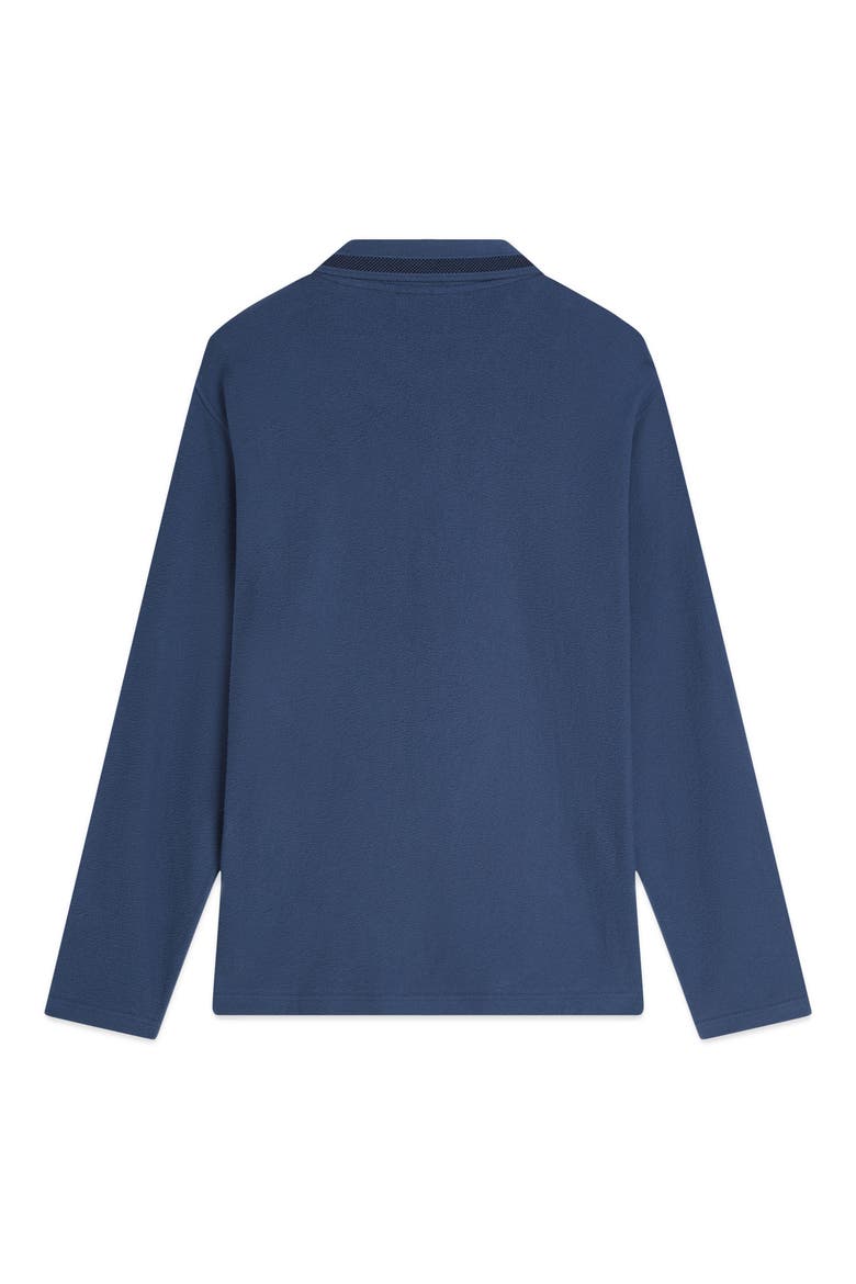 Long Sleeve Structured Cotton Polo, Alternate, color, ENSIGN BLUE