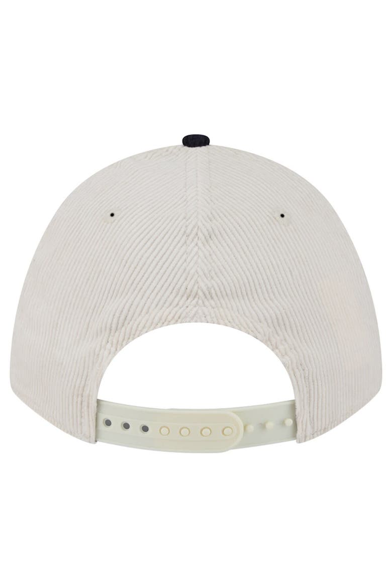 Men's New Era  Cream/Navy Houston Texans  Two-Tone Sided Corduroy 9FORTY A-Frame Adjustable Hat, Alternate, color, Cream