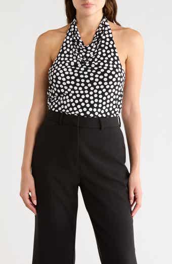 Polka Dot Knit Halter Top