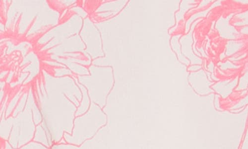 Shop Karl Lagerfeld Paris Floral Sleeveless Cotton Fit & Flare Midi Dress In Soft White Pink Sherbet Multi