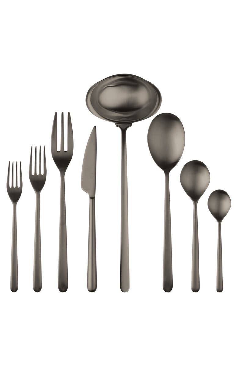 Mepra Linea Flatware Set - 43 Pieces, Main, color, Ice Black Gold