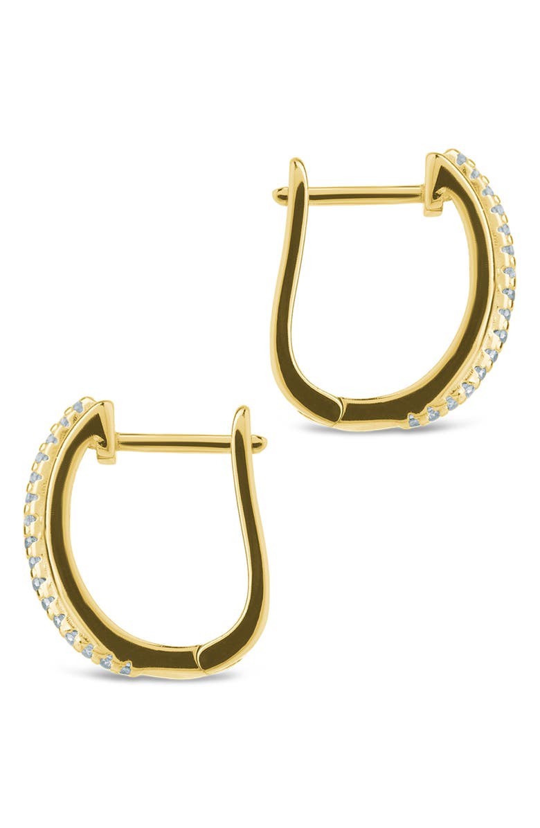 Sterling Forever Benedetta Twist Pavé Hoop Earrings, Alternate, color, Gold