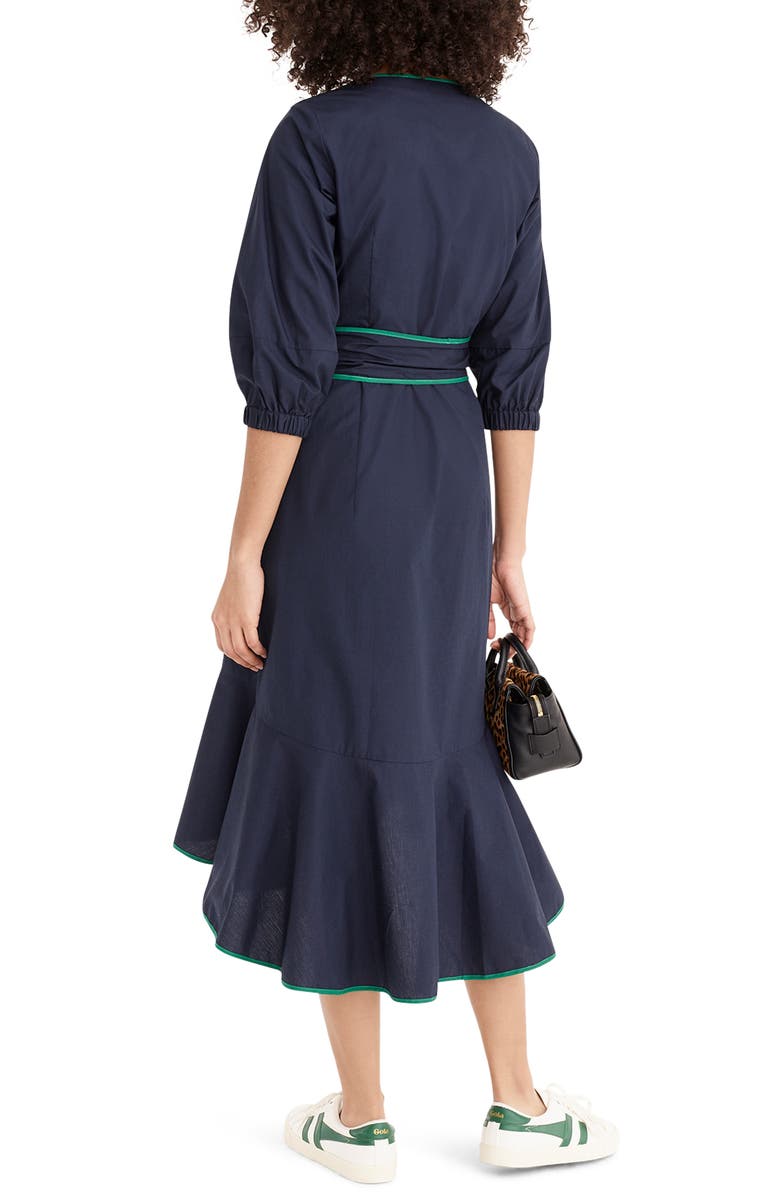 J.Crew Tipped Cotton Poplin Dress, Alternate, color, 