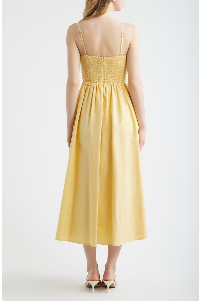 Smock Bodice Cotton Sundress, Alternate, color, BUTTER YELLOW