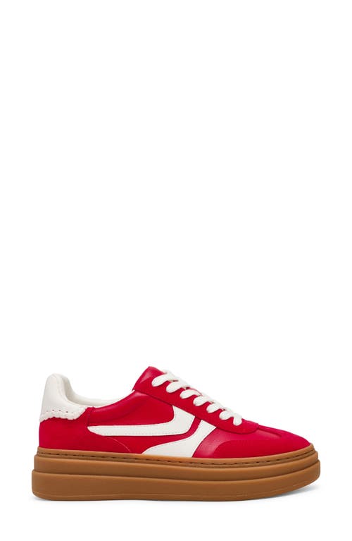 Steve Madden Women's Dodge Triple Platform Lace-up Sneakers In Red Multi