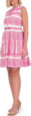 Vince Camuto Geometric Cotton Jacquard Dress