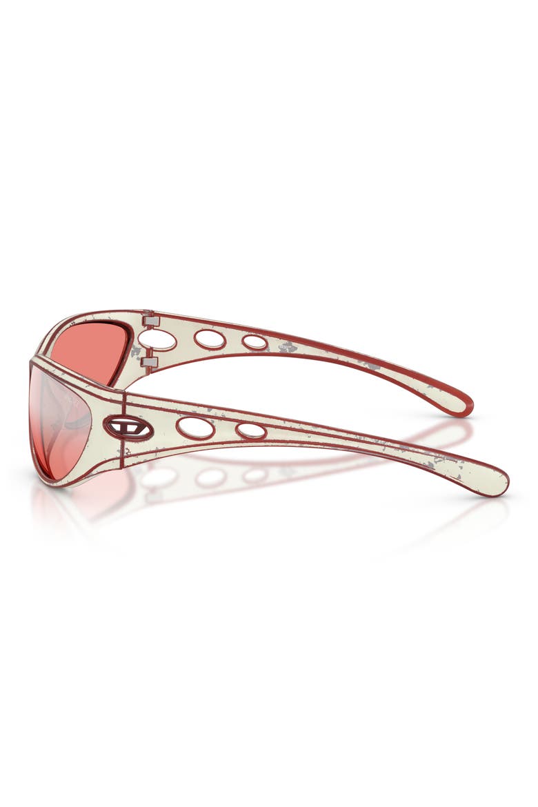 63mm Oversize Cat Eye Sunglasses, Alternate, color, WHITE BARRELING RED/ RED