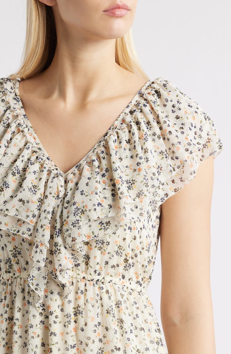 Julia Jordan Floral Tiered Dress, Alternate, color, Ivory Multi