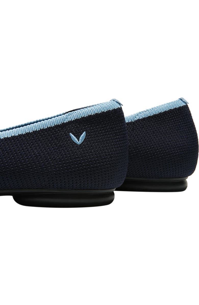 VIVAIA Almond-Toe Knotted Flats, Alternate, color, Navy Ice Blue