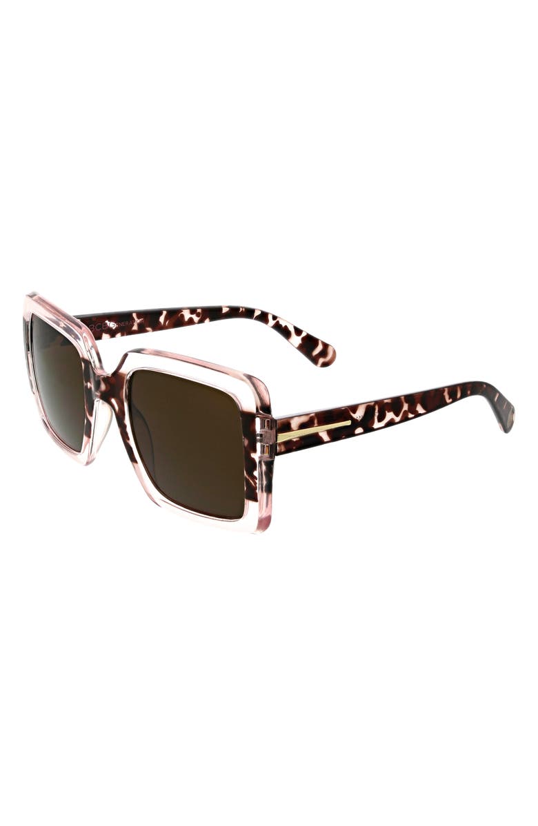 BCBGeneration 52mm Oversize Square Sunglasses, Alternate, color, Blush Crystal