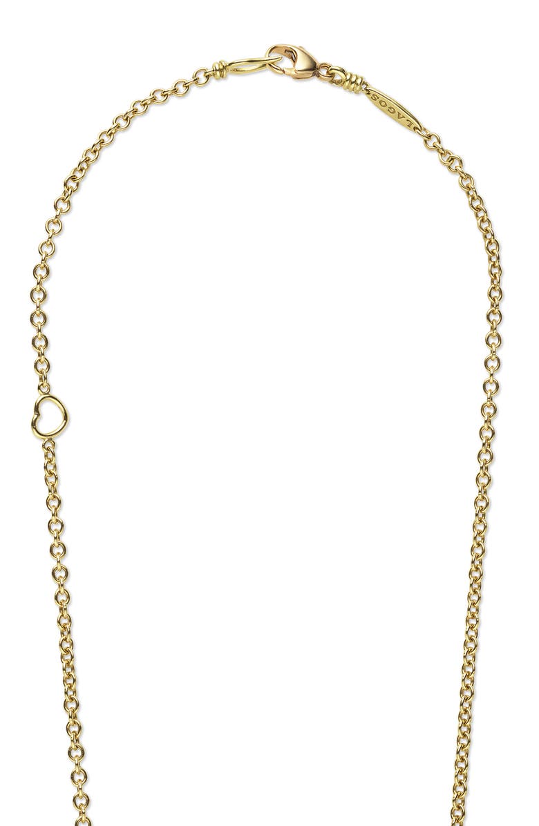 LAGOS 18K Luna Fleur Pearl & Diamond Pendant Necklace, Alternate, color, Gold